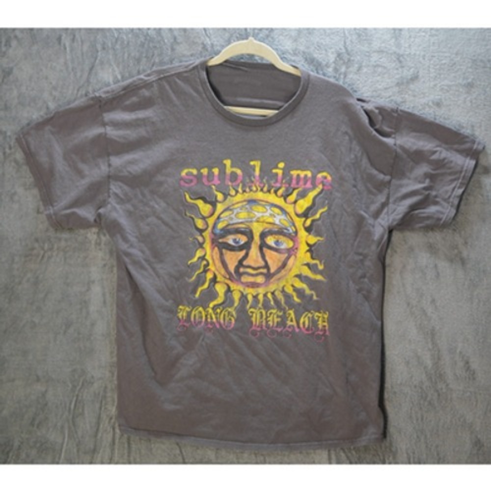 Sublime T Shirt Gray Band Long Beach Graphic Short Sleeve Crew Mens Size L Large